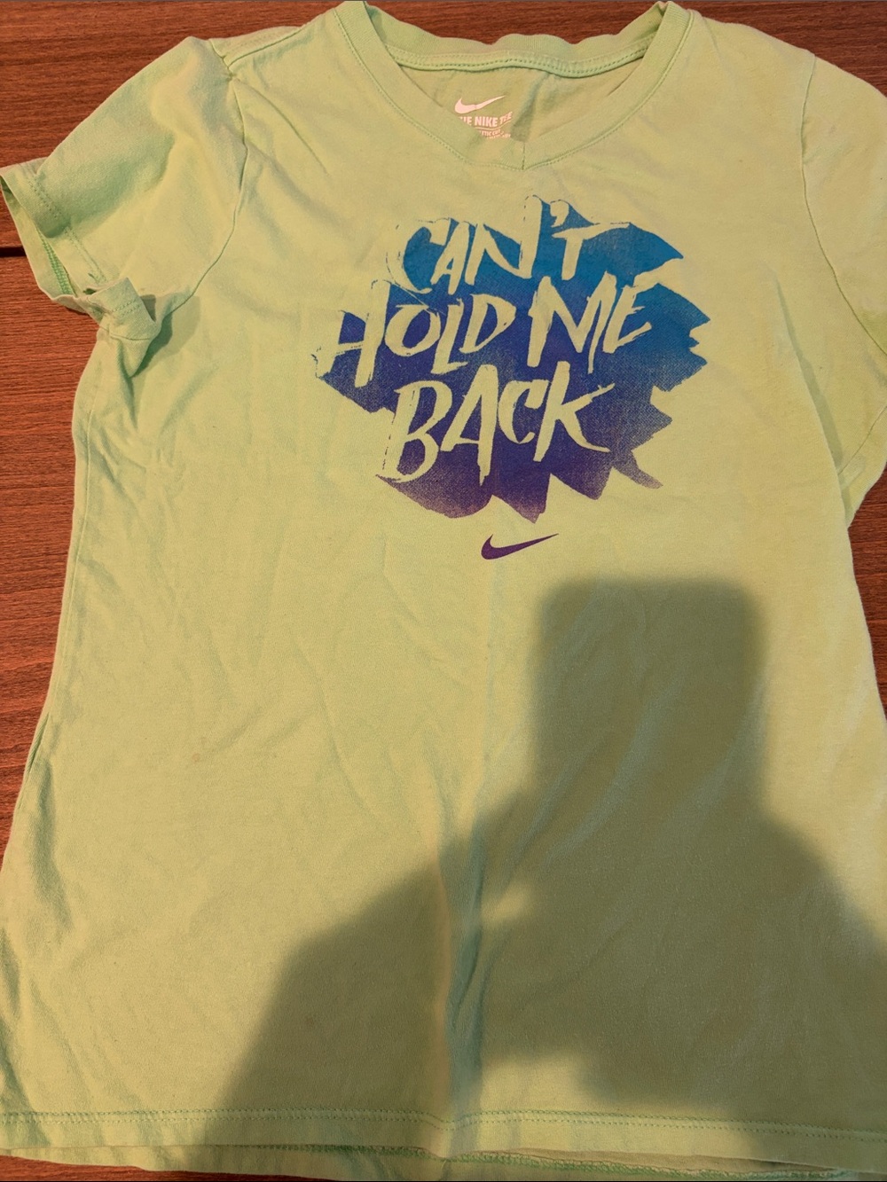 Nike Light Green Short-Sleeve Tee with Blue-to-Purple Graphic